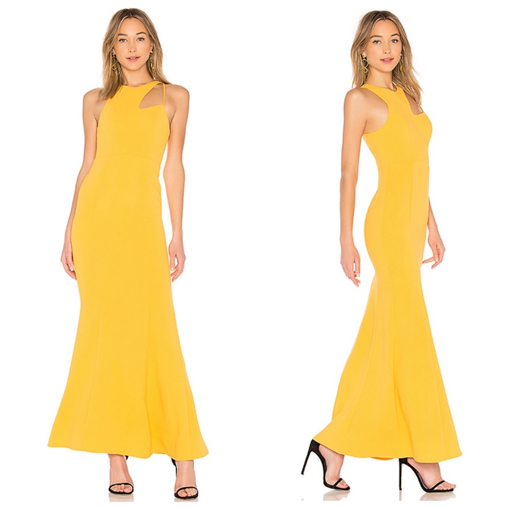 NWT NBD x Revolve  Rhea Maxi Gown Dress in Yellow